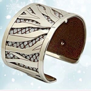 Brighton NWT Christo Johannesbureg Wide Cuff bracelet with snake/brown insert